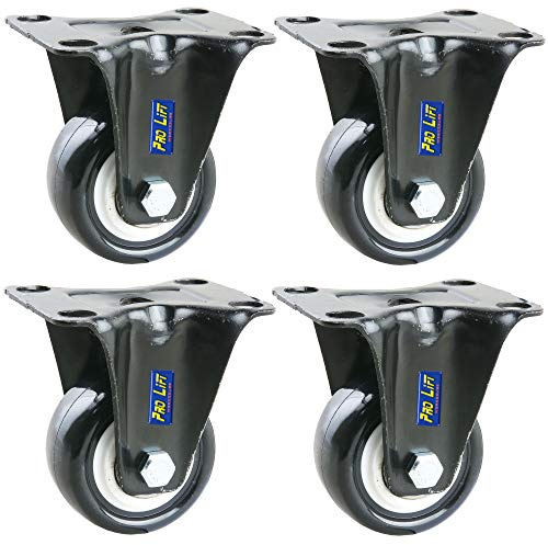 Pro-Lift-Werkzeuge 4 Stück Bockrollen je 45 kg Durchmeseer 50 mm Gummirollenbelag Möbelrollen Transportrollen 4x starr Rollen