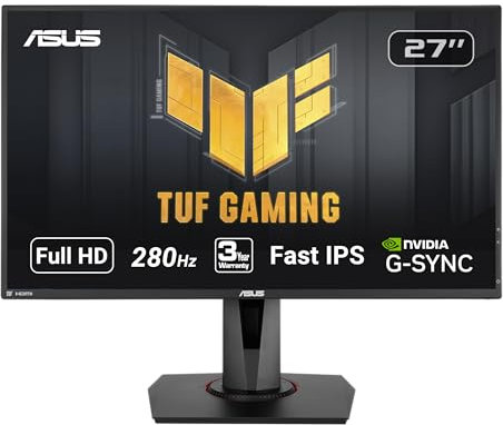 ASUS TUF Gaming VG279QM 27in 280Hz Fast IPS Gaming Monitor w/G-Sync?, ELMB-Sync, DisplayHDR400, Shadow Boost,Black