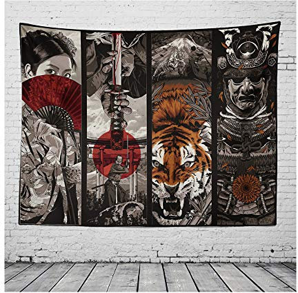 MIGUOR Tapisserie japonaise multi-éléments pour décoration de dortoir, décoration de chambre à coucher, toile de fond murale (FSA-1, 150 x 198 cm)