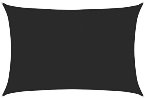 vidaXL Voile d'Ombrage Protection Voile Solaire Voile de Parasol Anti UV Jardin Patio Terrasse Balcon Extérieur 160 g/m² Noir 3x4,5 m PEHD