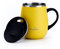 Grandties Thermo Kaffeebecher mit Griff - Schiebedeckel für Spritzschutz 460 ml , Zitrone