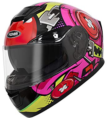 BOSERMEM Casque Moto Intégral Homme, Jet Urbain Casque Casque Scooter Femme Adulte Double Anti Scratch Visière Anti-buée(Tailleur Rose, M=57-58cm)