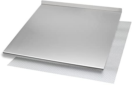 INOXLM Spianatoia per impastare Piano da Lavoro in Acciaio Inox Varie Misure per Cucina per Bar per Ristorante per impastare (60X56 Piega 2 cm Alzatina 4 cm)