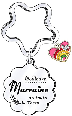 LKJHGF Cadeau de Marraine Porte-clés de Marraine porte clés parrain marraine bapteme d'anniversaire Cadeau fête des mères pour Marraine Cadeaux de Noë (6)