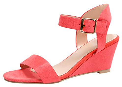 Ballet Shoes Girls Open Toe Chunky Heels Sandals Dress Pumps Platform Women High Heels Ankle Strap Shoes at Wedding Bridal Evening Party gifts women (2022 Casual Dress Sandals 114-Watermelon Red,7.5)
