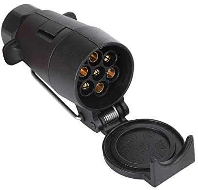 AOHEWEI 7-poliger Anhänger-Steckdosenadapter 12 V wasserdichter 7-poliger Anhänger-Steckdosenstecker für Euro Cars Trailer RV Caravans N-Typ