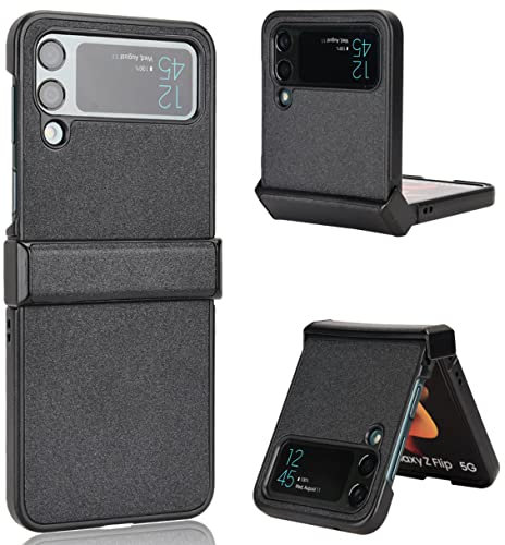 HAOYE Cover per Samsung Galaxy Z Flip 4 (Z Flip4 5G), Sottile Antiurto in Silicone Morbido e Leggero Case Custodia Pieghevole All-in-one, Nero