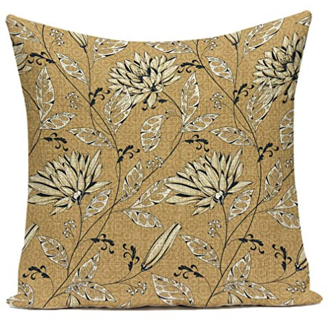 Nunubee Heimdekoration, Blumen, Vögel, Kissenbezüge, Retro-Leinen-Kissenbezüge, Kissenbezüge, Couch, Schlafsofa, Auto, Wohnzimmer, Heimdekoration,Beige #7,45 * 45cm