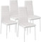 Esszimmerstühle 4er Set, Esszimmer Dtühle Modern, Kunstleder-Bezug, Hohe Rückenlehne, Bequemer Esszimmerstuhl, Kunstleder Stuhl, SGS Geprüft (4, Weiß)