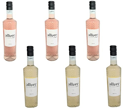 Michel Schneider Allure Rose & Weiss Wein Mix Paket ohne Alkohol - 6 Stk