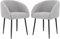 Mingone Sessel 2er Set Loungesessel für Wohnzimmer Lammwolle Polsterstuhl Stuhl mit Armlehnen Cocktailsessel Modern Schwarz Metallbeinen für Schlafzimmer Last bis 120 kg, Hellgrau