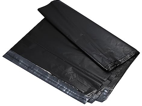 PATIKIL 17.72x21.65 Poly Mailer Versandtaschen Selbstklebende Wasserdichte Reißfeste Versandbeutel für Kleidung und kleine Artikel Schwarz 200 Pack