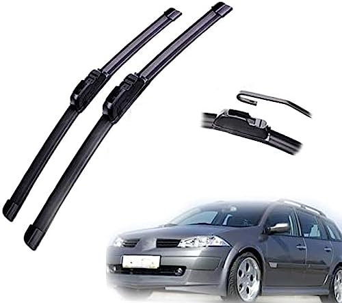 para Renault, para Megane 2 2002 2003 2004 2005 2006, escobillas limpiaparabrisas Delanteras de Coche, cepillos, Accesorios de Corte, Gancho UJ, limpiaparabrisas de 24 + 18