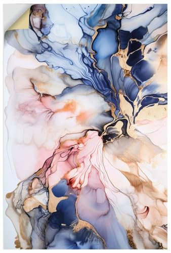 ARTland Wanddeko Wandtattoo selbstklebende Vinylfolie 40x60 cm Abstrakte Deko Modern Liquid Marmor Achat Tinte Farbe U4WI