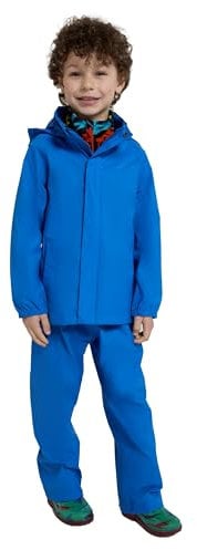 Mountain Warehouse Pakka Kids Waterproof Over Trousers - Taped Seams Rain Pants, Lightweight, Rip-Stop, Packaway Bag - for Autumn Winter, Walking, Travelling Cobalt Kids Size 9-10 Years
