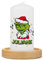 GRAVURZEILE Bedruckte kleine Kerze - Grinch Mimimi - Personalisiert mit Namen - Geschenk zu Weihnachten für Sie & Ihn - Hochwertige Stumpenkerze Weiß - 120/58 mm - Farbe: Grinch (F)