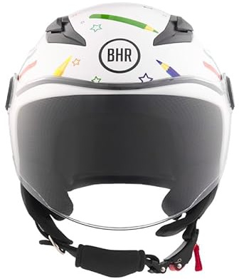 BHR Kinder Motorradhelm, Rollerhelm 838 Children | Zulassung ECE 22.06, Kinder Typen, kratzfestes Visier und mikrometrische Auslösung, Ideal für die Stadt, für Kinder