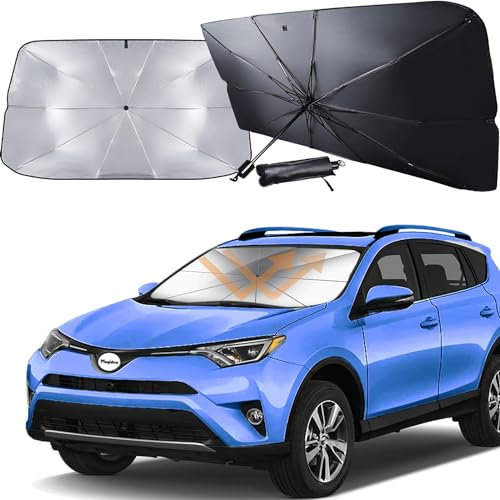 FERKAP Parasol Coche Delantero, para Ford B-MAX C-MAX S-MAX Puma Kuga Mustang Evita Arañazos Plegable Protección Rayos UV contra Calor Accesorios,S