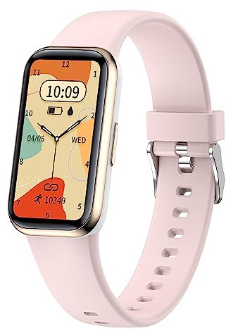 Fitnessuhr Damen Herren Schmal Blutdruckmessung Schlaftracker Gesundheitsuhr Uhr mit Schrittzähler Damen Smartwatch Android IOS Fitness Tracker ohne App und Handy Pulsuhr Laufuhr Sport Fitnessarmband