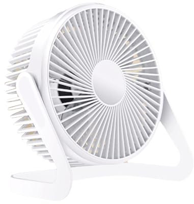 Hztyyier Ventilador de Escritorio USB Mini Ventilador de Escritorio Ventilador de Refrigeración de Mesa Diseño Giratorio Portátil 5 Aspas y Motor Silencioso para el Hogar, Oficina, Coche,