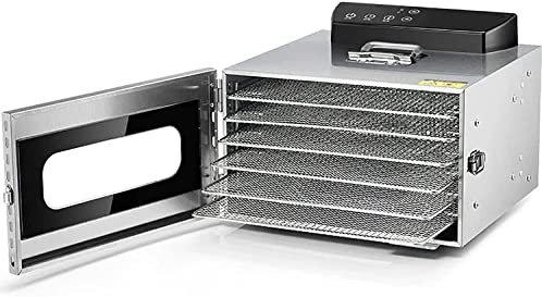 Déshydrateur alimentaire domestique, séchoir à Air pour fruits et viandes, avec minuterie numérique et contrôle de la température, légumes, 6 plateaux