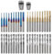 LUNYEE 40pcs End Mills CNC Router Bits with ER11, ER16 Collet, 1/8 Shank CNC Cutter Milling Carving Bit Set Including 2-Flute Flat Nose & Ball Nose, Nano Blue Coat & Titanium Coat CNC Bits