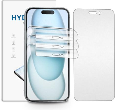 nvskvd Matt Hydrogel Folie für iPhone 15, 3 Stück Entspiegelte TPU Schutzfolie Flexible Displayschutzfolie Display Blendschutz, Anti-Fingerabdruck