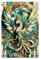 OPLKIOP Abstraktes Phoenix Kintsugi-Poster, Leinwandposter, Wandkunst, Dekordruck, Bild, Gemälde für Wohnzimmer, Schlafzimmer, Dekoration, 30 x 45 cm