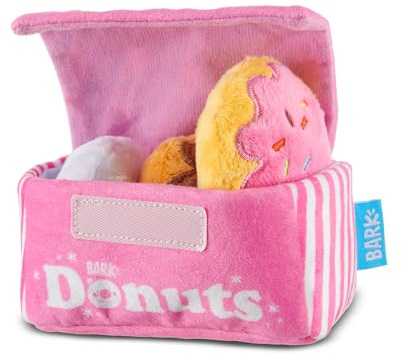 Barkbox Dog Toys – Barker’s Dozen Donuts Plush 4 in 1 Multi Part Interactive Dog Toy for Dogs & Puppies – Small