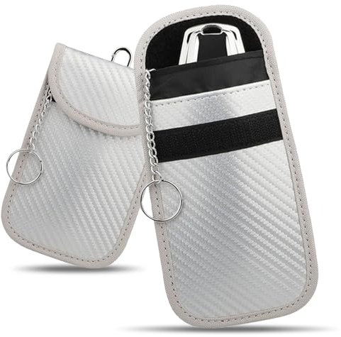 2 Stück Autoschlüssel Hülle,Schlüsseltasche,Schlüsselbox Keyless Go Schutz Autoschlüssel Box,Rfid Blocker Autoschlüssel Tasche,Karbonfasern Schlüsseletui,für Schlüsseltasche Autoschlüsselkasten Pouch