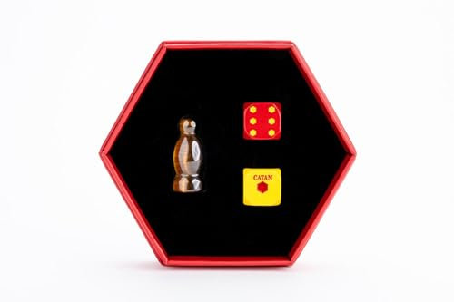 FanRoll kompatibel mit Catan Premium Robber & Metal Dice Set, Tigerauge