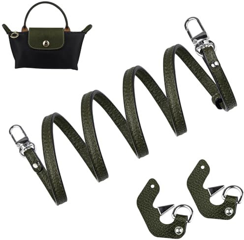 Schultergurt Strap für Longchamp Le Pliage Original Mini Bag, Schulterriemen Gurt Taschengurte Schultertaschen Crossbody Riemen für Long Champ Lange Henkel Taschen (Breite:9mm,Farbe:Dunkelgrün)