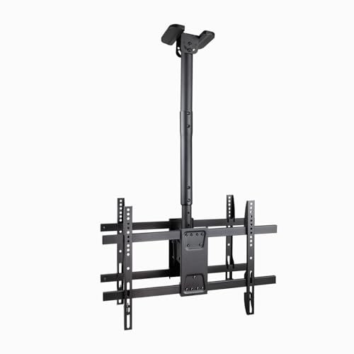 Soporte de Techo Extensible, Inclinable y Giratorio para 2 Pantallas 43-86, hasta 50 Kg de Peso por Pantalla, VESA hasta 600x400, Color Negro