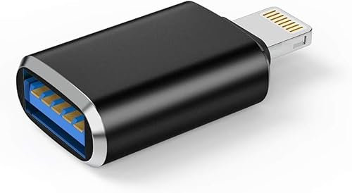 OTG Lightning Male to USB 3.0 Female OTG Adapter Compatible with iPhone 14 13 12 11 Xr X XS 8 7 Plus Max iPad Air Pro Mini, Support Camera Card Reader Mouse Keyboard Converter