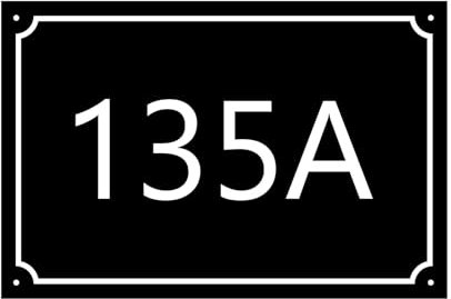 CQSXM Hausnummer aus Aluminium, Hausnummernschild - Anpassbare Numme, Aluminiumschild mit Hausnummer Wetterfest (26x18 cm)