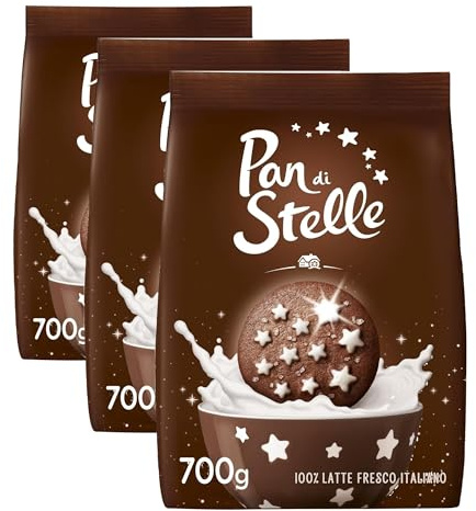 Pan di Stelle Biscotti Frollini con Cacao, Cioccolato e Latte Fresco Italiano, Colazione Ricca di Gusto, 700 g (Confezione da 3)