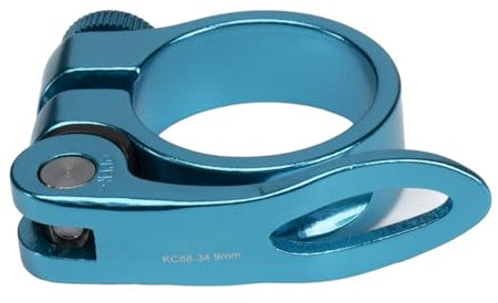 keynoyin 2pc Mountain Bike Quick Release Seat Tube Clamp Aluminum Alloy Seat Rod Clamp Bicycle Accessories-Blue 34.9