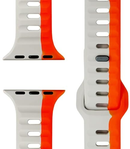 NALIA Motion Silikon Armband kompatibel mit Apple Watch Armband iWatch Series SE/10/9/8/7/6/5/4/3/2/1, 38/40/41/42mm, Ersatzarmband Soft Sportarmband mit Steck-Pin Verschluss, Farbe:Rubinrot Grau