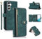UEEBAI Hülle für Samsung Galaxy A56 5G, 9 Kartenfäche Retro Leder Geldbörse Stoßfest Flip Case mit Handschlaufe Standfunktion Reißverschluss Handyhülle Magnetverschluss Wallet Case, Retro Grün