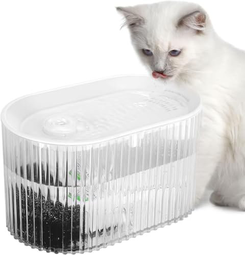 Katzen Wasserbrunnen, Haustier Elektrische Automatische, Ultra Leise Katzenbrunnen für den Innenbereich, Katze Gesunder Trinkbrunnen für Kleine bis Mittlere Hund Katze (Transparent, 1.5L)