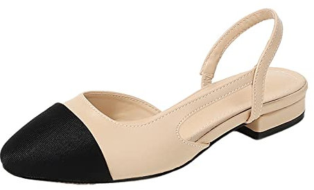 Scarpe Tacco Donna,Scarpe Slingback Donna Eleganti con Cinturino Sandali ​​Chiusi Davanti Estive Decollete Tacco per Punta Cerimonia Sposa Comodi