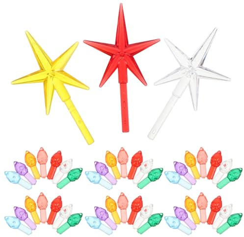 Alipis Ceramic Christmas Tree Replacement Lights: 103 PCS Medium Multicolor Ornaments with Toppers - Replacement Light Bulbs for Xmas Decoration Ceramic Trees Accessories
