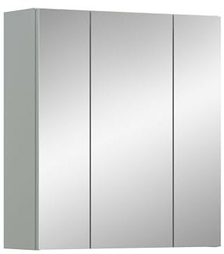 xonox.home – Spiegelschrank Star 60x68x19 cm in Eiche hell Nachbildung – Großer Bad-Schrank mit Spiegel und Ablagefäche – Ideale Aufbewahrung für Kosmetik und Badartikel – Elegantes Design für das Bad