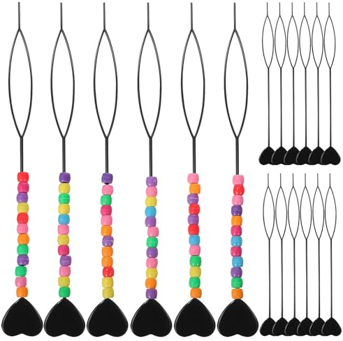 Ciieeo Schnelle Beader Haarstyling Werkzeuge 18 Stück mit Perlenaufsätzen zum Flechten von Zöpfen und Haarschmuck für Damen und Mädchen