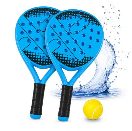 Pincho Palas de Padel Playa, Raquetas de Playa, Juega Estilo Frescobol, Pickleball, Beach Tennis, 2 Palas + 3 Pelotas EVA, Impermeable al Agua