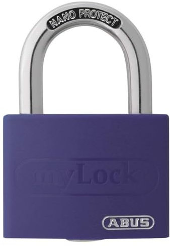 ABUS Vorhängeschloss T65AL/40 myLOCK - individuell beschreibbar - Spindschloss - massiver Aluminium-Schlosskörper - ABUS-Sicherheitslevel 5 - Lila