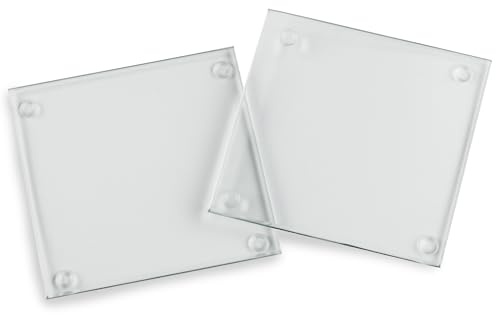 Kate Aspen Clear Glass Drink Coasters Set of 12 - DIY Sublimation Blanks for Drink Coasters, Wedding Favors, Home Décor, Bridal Shower Gifts, Fall Decorations, Bar Coasters, and Party Craft Supplies