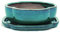 exotenherz - Bonsai-Schale mit Unterteller Gr. 2 - Grün - haitang/oval - Modell I5 - L 14,5cm - B 12,5cm - H 5cm