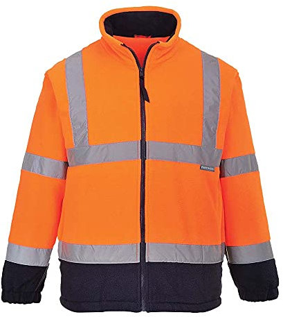 Portwest Hi-Vis Two Tone Fleece, Size: 4XL, Colour: Orange/Navy, F301ONR4XL