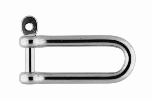 Edelstahl Schäkel lange Form mit unverlierbarem Bolzen ø 5 mm, A4 AISI 316